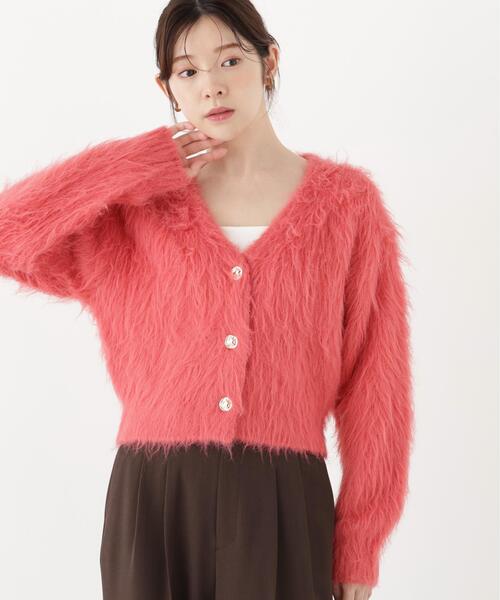 PROPORTION BODY DRESSING(プロポーションボディドレッシング)の「シャギーショートカーディガン / 1216274903(カーディガン/ボレロ・レディース・ホワイト/グレー系その他/ピンク・FREE)」の3枚目の写真