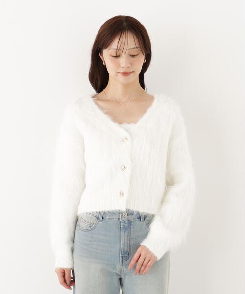 PROPORTION BODY DRESSING(プロポーションボディドレッシング)の「シャギーショートカーディガン / 1216274903(カーディガン/ボレロ・レディース・ホワイト/グレー系その他/ピンク・FREE)」の18枚目の写真