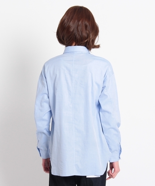 HusHusH(ハッシュアッシュ)の「コットン比翼ブラウス(シャツ/ブラウス・レディース・ホワイト/ブルー/ブルー系1・02/03)」の6枚目の写真