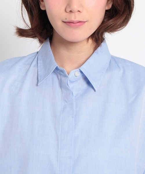 HusHusH(ハッシュアッシュ)の「コットン比翼ブラウス(シャツ/ブラウス・レディース・ホワイト/ブルー/ブルー系1・02/03)」の7枚目の写真