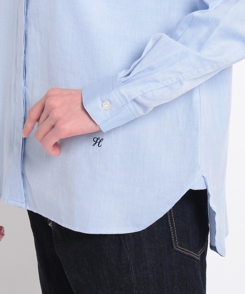 HusHusH(ハッシュアッシュ)の「コットン比翼ブラウス(シャツ/ブラウス・レディース・ホワイト/ブルー/ブルー系1・02/03)」の8枚目の写真