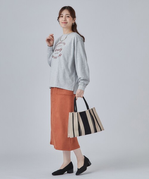 SHOO・LA・RUE(シューラルー)の「2WAYボックスニットトートバッグ(トートバッグ・レディース・ブラック/ダークブラウン系/ブラック系・00)」の5枚目の写真