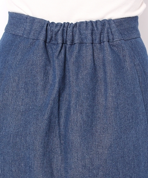 Chico（チコ）の「前開き台形ボックススカート（デニムスカート・レディース・ホワイト/ライトブルー/アクア・FREE）」の8枚目の写真