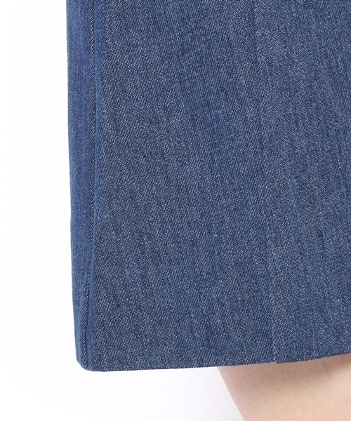 Chico（チコ）の「前開き台形ボックススカート（デニムスカート・レディース・ホワイト/ライトブルー/アクア・FREE）」の9枚目の写真