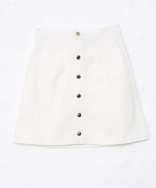 Chico（チコ）の「前開き台形ボックススカート（デニムスカート・レディース・ホワイト/ライトブルー/アクア・FREE）」の11枚目の写真