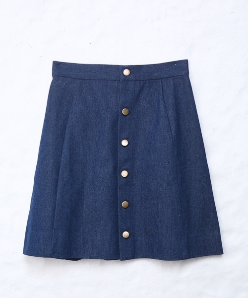 Chico（チコ）の「前開き台形ボックススカート（デニムスカート・レディース・ホワイト/ライトブルー/アクア・FREE）」の13枚目の写真