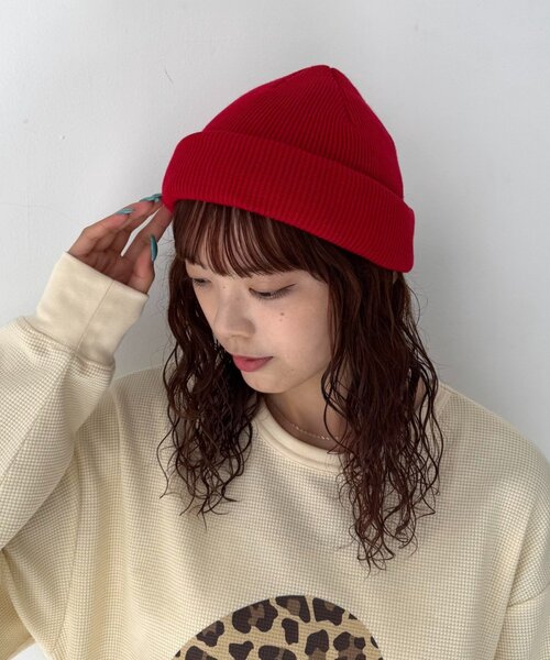 CIAOPANIC TYPY(チャオパニックティピー)の「【WEB限定】【8色展開】ロールアップカラーニットビーニー(ニットキャップ/ビーニー・レディース・ブラック/オレンジ/レッド/ブルー/オリーブ/ベージュ/ブラウン/グレー・ONE SIZE)」の10枚目の写真