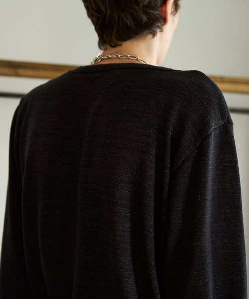 CAMPHOR WOOD（カンファーウッド）の「DOUBLE LAYERED GLITTER KNIT CARDIGAN / ダブルレイヤードグリッターニットカーディガン（ニット/セーター・メンズ・チャコールグレー/ブラック・MEDIUM/LARGE）」の14枚目の写真