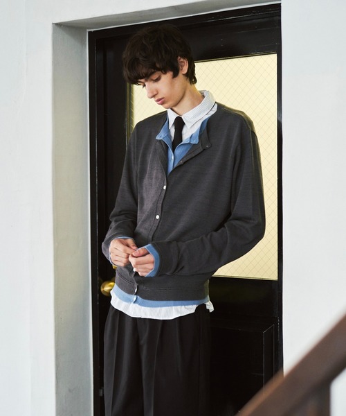 CAMPHOR WOOD（カンファーウッド）の「DOUBLE LAYERED GLITTER KNIT CARDIGAN / ダブルレイヤードグリッターニットカーディガン（ニット/セーター・メンズ・チャコールグレー/ブラック・MEDIUM/LARGE）」の19枚目の写真