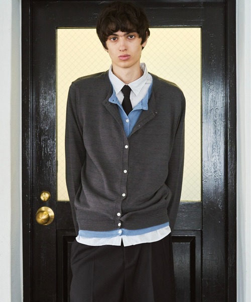 CAMPHOR WOOD（カンファーウッド）の「DOUBLE LAYERED GLITTER KNIT CARDIGAN / ダブルレイヤードグリッターニットカーディガン（ニット/セーター・メンズ・チャコールグレー/ブラック・MEDIUM/LARGE）」の8枚目の写真
