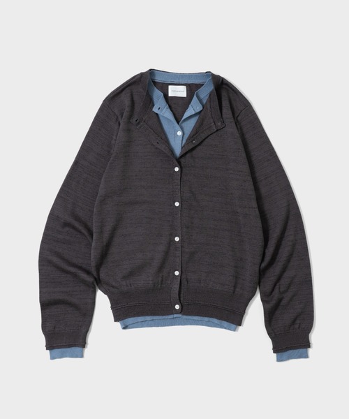 CAMPHOR WOOD（カンファーウッド）の「DOUBLE LAYERED GLITTER KNIT CARDIGAN / ダブルレイヤードグリッターニットカーディガン（ニット/セーター・メンズ・チャコールグレー/ブラック・MEDIUM/LARGE）」の5枚目の写真