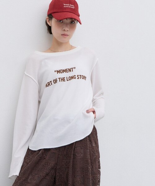CIAOPANIC TYPY(チャオパニックティピー)の「∴スムースフロッキーロゴTee(Tシャツ/カットソー・レディース・オフホワイト/アイボリー/チャコールグレー/グリーン・ONE SIZE)」の1枚目の写真