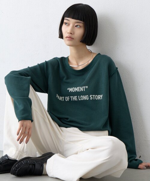 CIAOPANIC TYPY(チャオパニックティピー)の「∴スムースフロッキーロゴTee(Tシャツ/カットソー・レディース・オフホワイト/アイボリー/チャコールグレー/グリーン・ONE SIZE)」の4枚目の写真