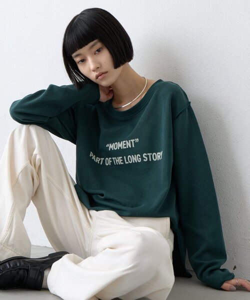 CIAOPANIC TYPY(チャオパニックティピー)の「∴スムースフロッキーロゴTee(Tシャツ/カットソー・レディース・オフホワイト/アイボリー/チャコールグレー/グリーン・ONE SIZE)」の15枚目の写真