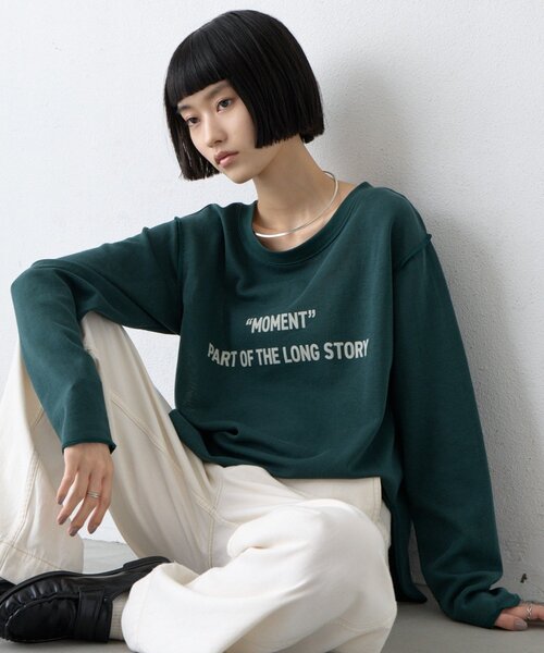 CIAOPANIC TYPY(チャオパニックティピー)の「∴スムースフロッキーロゴTee(Tシャツ/カットソー・レディース・オフホワイト/アイボリー/チャコールグレー/グリーン・ONE SIZE)」の16枚目の写真