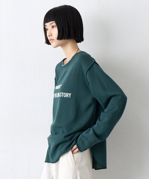 CIAOPANIC TYPY(チャオパニックティピー)の「∴スムースフロッキーロゴTee(Tシャツ/カットソー・レディース・オフホワイト/アイボリー/チャコールグレー/グリーン・ONE SIZE)」の11枚目の写真