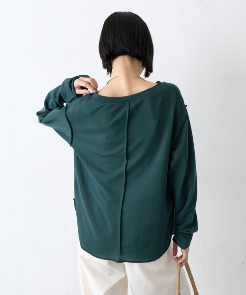 CIAOPANIC TYPY(チャオパニックティピー)の「∴スムースフロッキーロゴTee(Tシャツ/カットソー・レディース・オフホワイト/アイボリー/チャコールグレー/グリーン・ONE SIZE)」の12枚目の写真