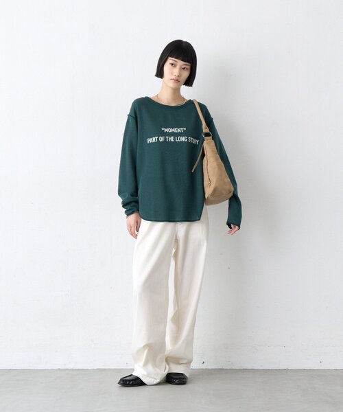 CIAOPANIC TYPY(チャオパニックティピー)の「∴スムースフロッキーロゴTee(Tシャツ/カットソー・レディース・オフホワイト/アイボリー/チャコールグレー/グリーン・ONE SIZE)」の5枚目の写真