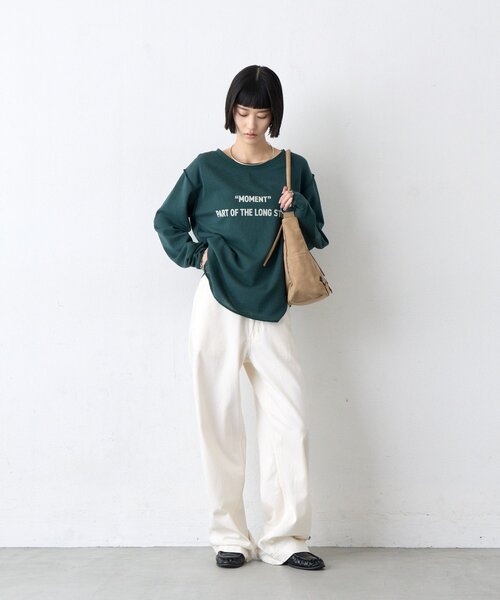 CIAOPANIC TYPY(チャオパニックティピー)の「∴スムースフロッキーロゴTee(Tシャツ/カットソー・レディース・オフホワイト/アイボリー/チャコールグレー/グリーン・ONE SIZE)」の6枚目の写真