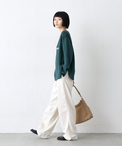 CIAOPANIC TYPY(チャオパニックティピー)の「∴スムースフロッキーロゴTee(Tシャツ/カットソー・レディース・オフホワイト/アイボリー/チャコールグレー/グリーン・ONE SIZE)」の7枚目の写真