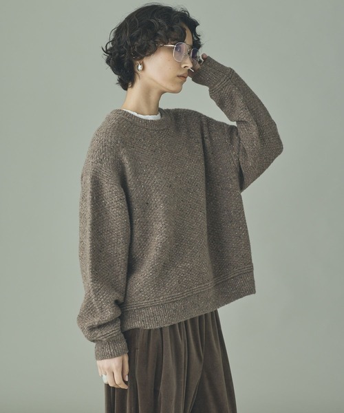 Curensology（カレンソロジー）の「Curensology(カレンソロジー)/ツイードニットプルオーバー（ニット/セーター・レディース・ブラック/ブラウン系その他・FREE）」の10枚目の写真