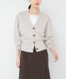 コットンカシミヤVネックショートカーディガン