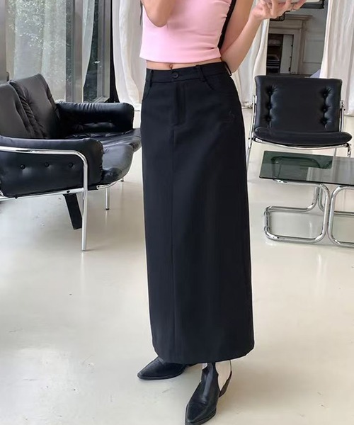 CHUN CHUN NOTES(チュンチュンノーツ)の「バックスリットハイウエストロングスカート(スカート・レディース・グレー/ブラック・F)」の21枚目の写真