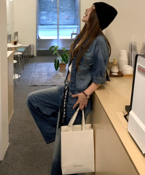 Aelina(エリナ)の「デニムシャツ&ハイウエストデニムパンツセットアップ(セットアップ・レディース・ブルー・S/M/L)」の7枚目の写真