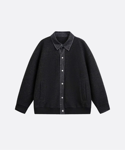 U:UME(ユーム)の「Denim Stitching Woolly Jacket(ブルゾン・メンズ・グレー/ブラック・XX-LARGE/MEDIUM/X-LARGE/LARGE)」の2枚目の写真