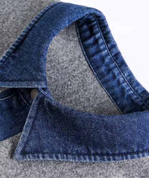 U:UME(ユーム)の「Denim Stitching Woolly Jacket(ブルゾン・メンズ・グレー/ブラック・XX-LARGE/MEDIUM/X-LARGE/LARGE)」の3枚目の写真
