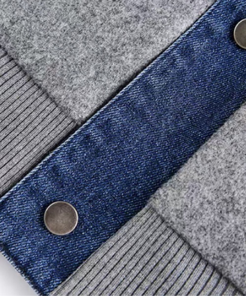 U:UME(ユーム)の「Denim Stitching Woolly Jacket(ブルゾン・メンズ・グレー/ブラック・XX-LARGE/MEDIUM/X-LARGE/LARGE)」の5枚目の写真
