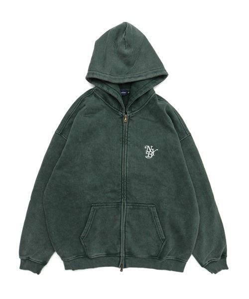 NEW YORK BURST（ニューヨークバースト）の「OG PIGMENT ZIP HOODY（パーカー・メンズ・ブラック/グリーン/ベージュ・L/M/XL）」の3枚目の写真