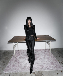 SCHISM INDUCING（スキズムインデューシング）の「LACE TRIMMED LAYERED TOP BLACK（Tシャツ/カットソー）」