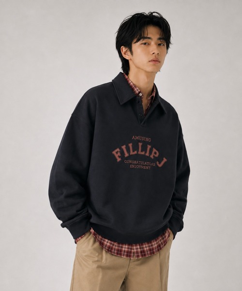 FILLIP J(フィリップジェー)の「カレッジロゴポロスウェット(スウェット・メンズ・ブラック/ライトグレー/グレー・X-LARGE/LARGE/MEDIUM)」の1枚目の写真