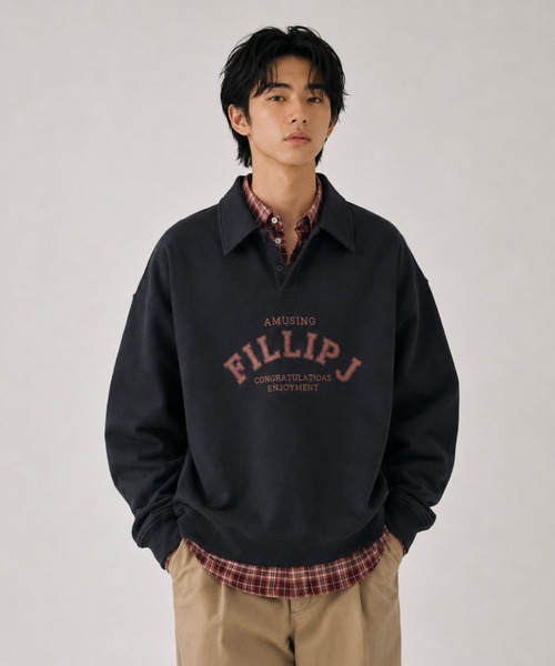 FILLIP J(フィリップジェー)の「カレッジロゴポロスウェット(スウェット・メンズ・ブラック/ライトグレー/グレー・X-LARGE/LARGE/MEDIUM)」の18枚目の写真