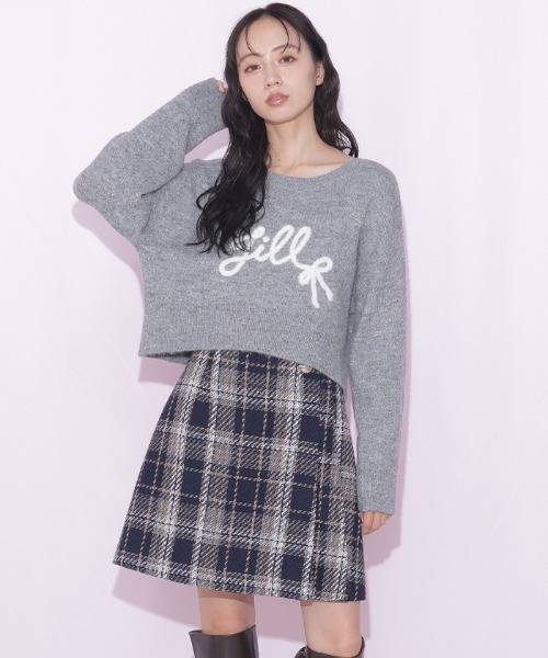 JILL by JILL STUART(ジルバイジルスチュアート)の「ロービングチェックミニスカート(スカート・レディース・ネイビー系1/ホワイト系その他/ブラウン系その他・MEDIUM/SMALL)」の1枚目の写真
