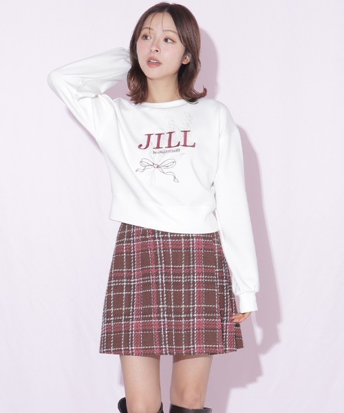 JILL by JILL STUART(ジルバイジルスチュアート)の「ロービングチェックミニスカート(スカート・レディース・ネイビー系1/ホワイト系その他/ブラウン系その他・MEDIUM/SMALL)」の3枚目の写真