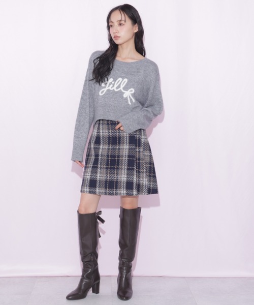 JILL by JILL STUART(ジルバイジルスチュアート)の「ロービングチェックミニスカート(スカート・レディース・ネイビー系1/ホワイト系その他/ブラウン系その他・MEDIUM/SMALL)」の7枚目の写真