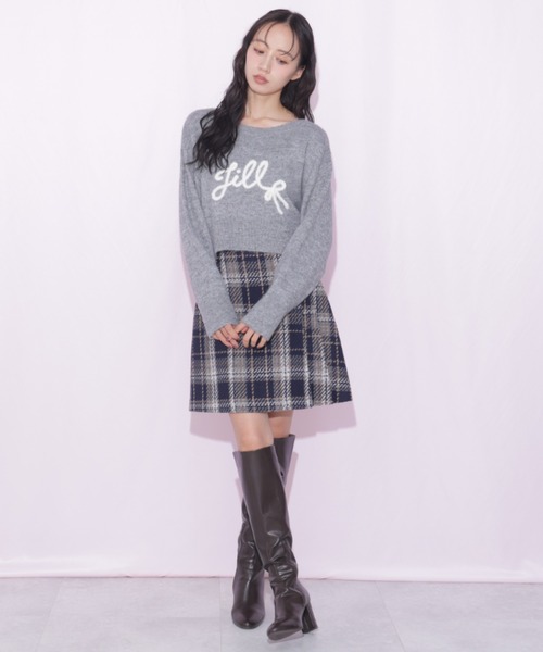JILL by JILL STUART(ジルバイジルスチュアート)の「ロービングチェックミニスカート(スカート・レディース・ネイビー系1/ホワイト系その他/ブラウン系その他・MEDIUM/SMALL)」の8枚目の写真