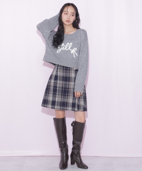 JILL by JILL STUART(ジルバイジルスチュアート)の「ロービングチェックミニスカート(スカート・レディース・ネイビー系1/ホワイト系その他/ブラウン系その他・MEDIUM/SMALL)」の9枚目の写真