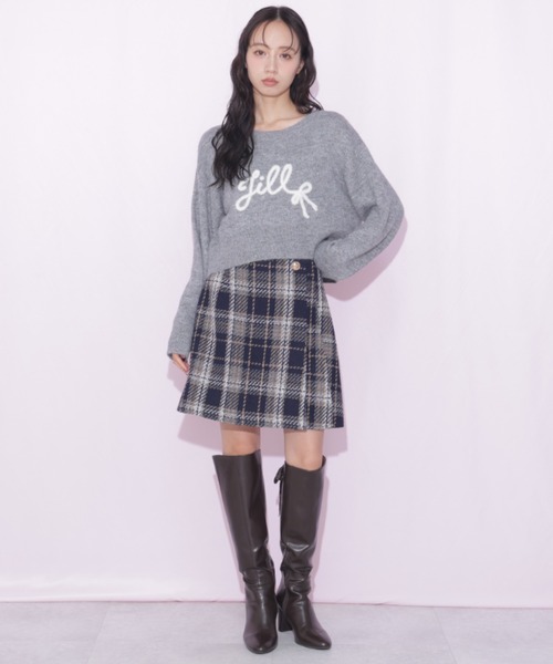 JILL by JILL STUART(ジルバイジルスチュアート)の「ロービングチェックミニスカート(スカート・レディース・ネイビー系1/ホワイト系その他/ブラウン系その他・MEDIUM/SMALL)」の10枚目の写真