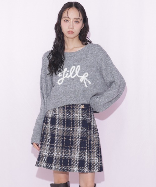 JILL by JILL STUART(ジルバイジルスチュアート)の「ロービングチェックミニスカート(スカート・レディース・ネイビー系1/ホワイト系その他/ブラウン系その他・MEDIUM/SMALL)」の4枚目の写真