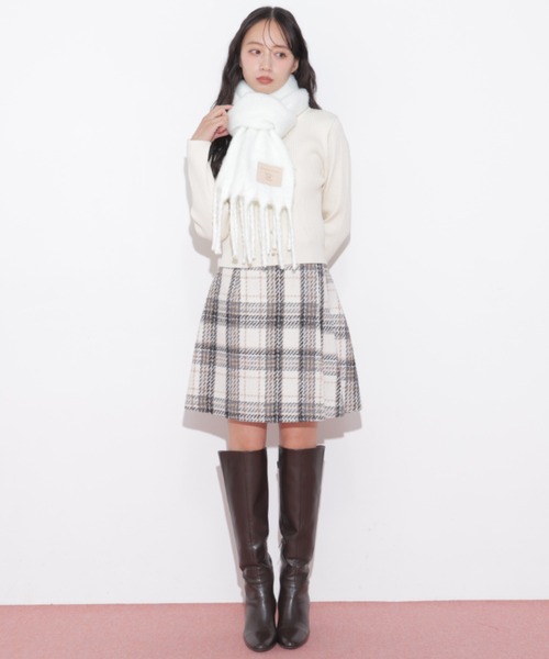JILL by JILL STUART(ジルバイジルスチュアート)の「ロービングチェックミニスカート(スカート・レディース・ネイビー系1/ホワイト系その他/ブラウン系その他・MEDIUM/SMALL)」の18枚目の写真