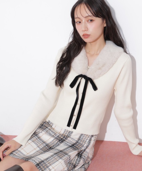 JILL by JILL STUART(ジルバイジルスチュアート)の「ロービングチェックミニスカート(スカート・レディース・ネイビー系1/ホワイト系その他/ブラウン系その他・MEDIUM/SMALL)」の16枚目の写真