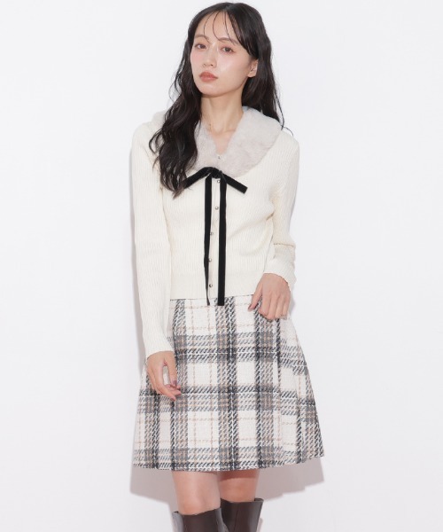 JILL by JILL STUART(ジルバイジルスチュアート)の「ロービングチェックミニスカート(スカート・レディース・ネイビー系1/ホワイト系その他/ブラウン系その他・MEDIUM/SMALL)」の13枚目の写真