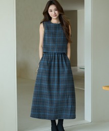 NS CHECK LAYERED DRESS（NSチェックレイヤードドレス）