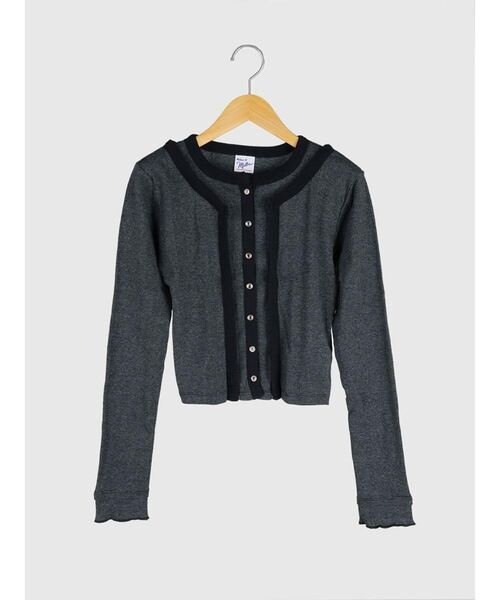 FIKA.（フィーカ）の「Prib Layer Cardigan（Tシャツ/カットソー・レディース・ブラウン/エンジ/チャコール/キャメル/アイボリー・FREE）」の2枚目の写真
