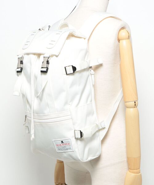 MAKAVELIC(マキャベリック)の「【RES】【MAKAVELIC】【TRUCKS DOUBLE BELT DAYPACK/バックパック リュック デイパック】(バックパック/リュック・メンズ・ホワイト・FREE)」の2枚目の写真