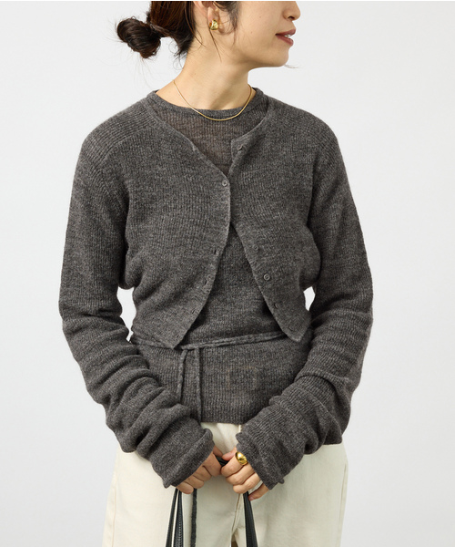 VERMEIL par iena(ヴェルメイユパーイエナ)の「EHRECO エレコ Muffler(カーディガン/ボレロ・レディース・ライトグレー/ベージュ系その他・FREE)」の1枚目の写真