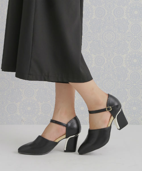 Noubel Voug Relax(ヌーベルヴォーグリラックス)の「Noubel Voug Relax(ヌーベル ヴォーグ リラックス)/セパレートデザイン アンクルストラップパンプス(パンプス・レディース・ブラック/ブラック系その他/ベージュ系その他・LL/L/S/M)」の3枚目の写真
